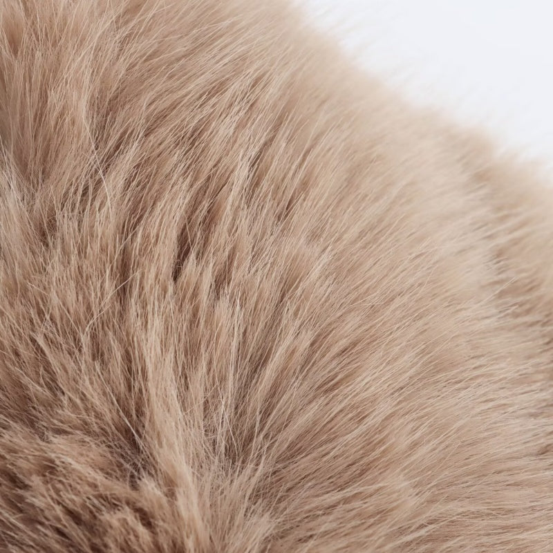 Longline Coat with Faux Fur Collar