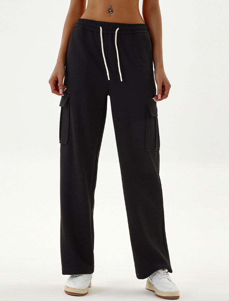 Cargo Style Cropped Top and Wide-Leg Pants Set