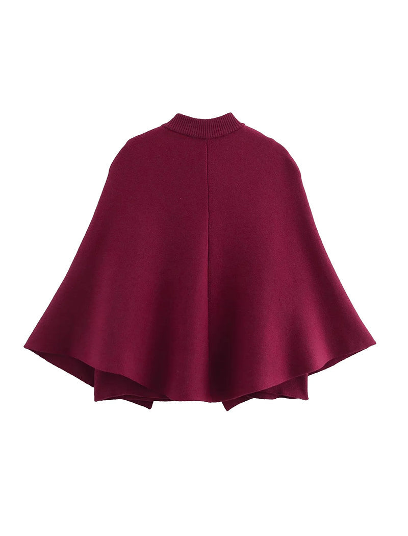Cape Style Knit Coat