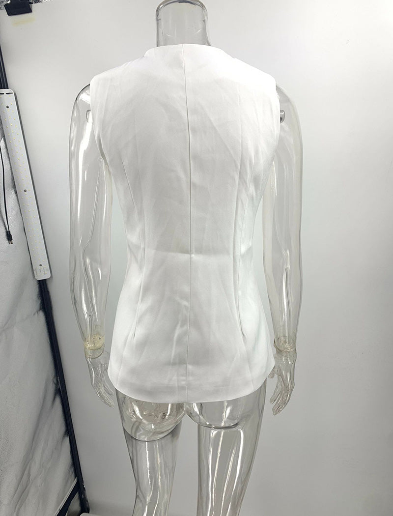 Sleeveless Double-Breasted Top