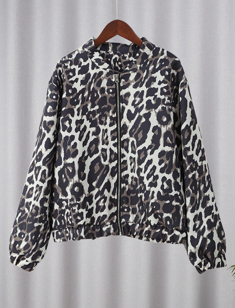 Leopard Print Puffer Jacket