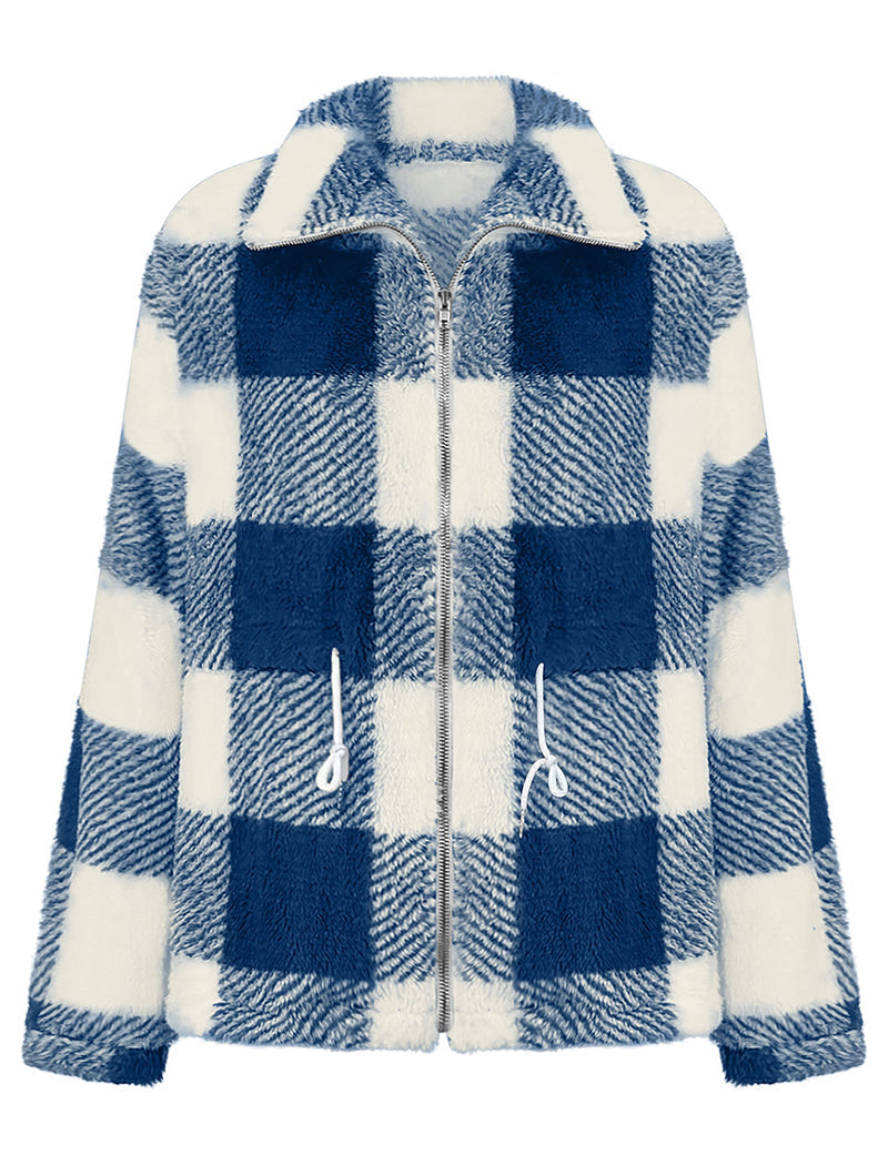 Plaid Pattern Zipper Jacket