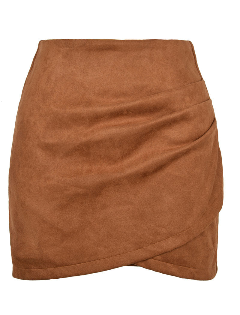 Draped Wrap Mini Skirt