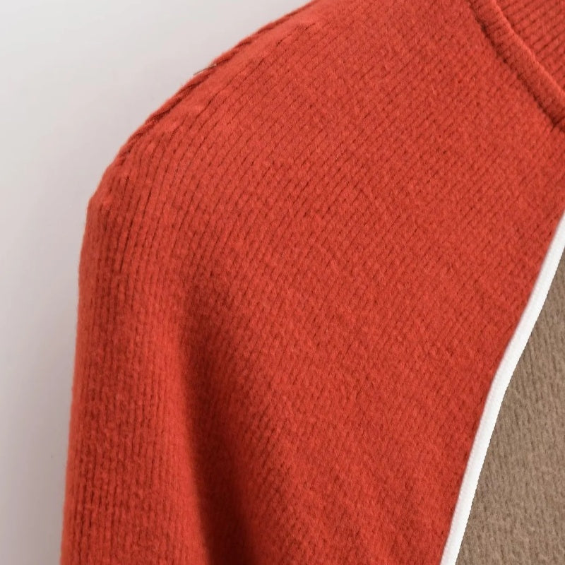 Colorblock Drawstring Long Sleeve Top