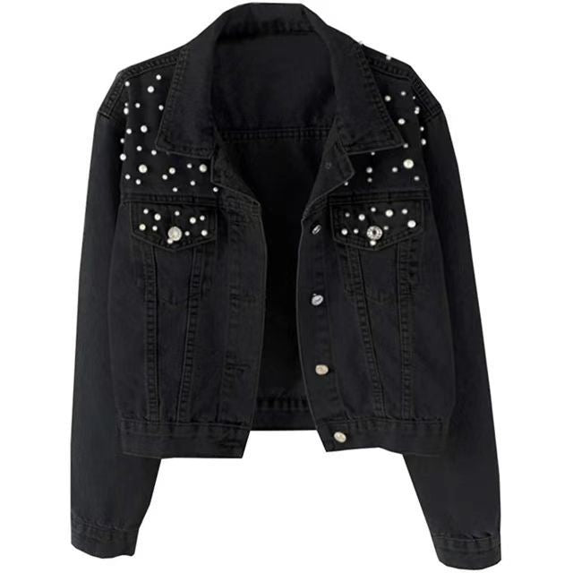 Pearl Embellished Denim Jacket