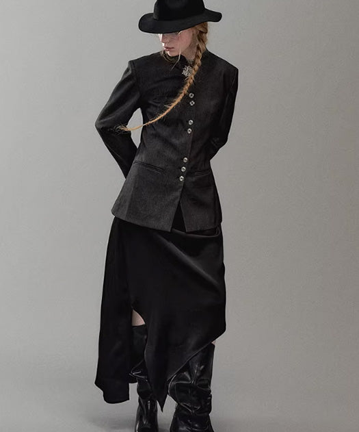 Convertible Collar Tailored Blazer