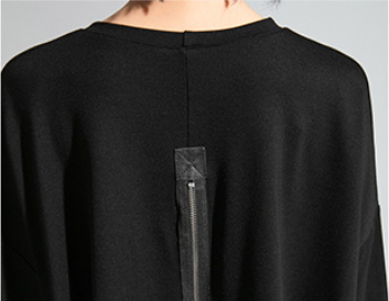 Dark Style Zip Detail Short Sleeve T-Shirt