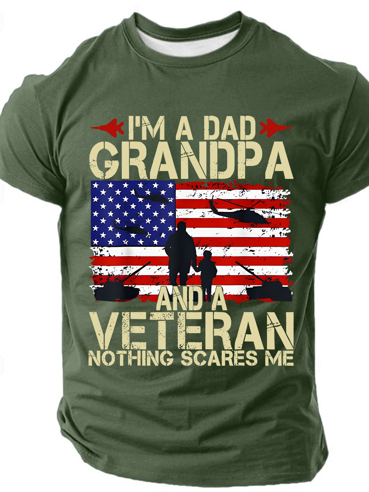 I'm A Dad Grandpa And Veteran Cotton T-Shirt