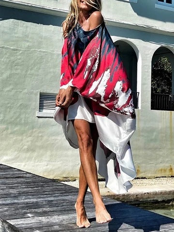 One Shoulder Printed Maxi Dress