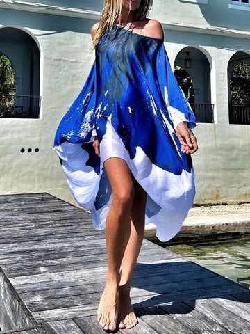 One Shoulder Printed Maxi Dress