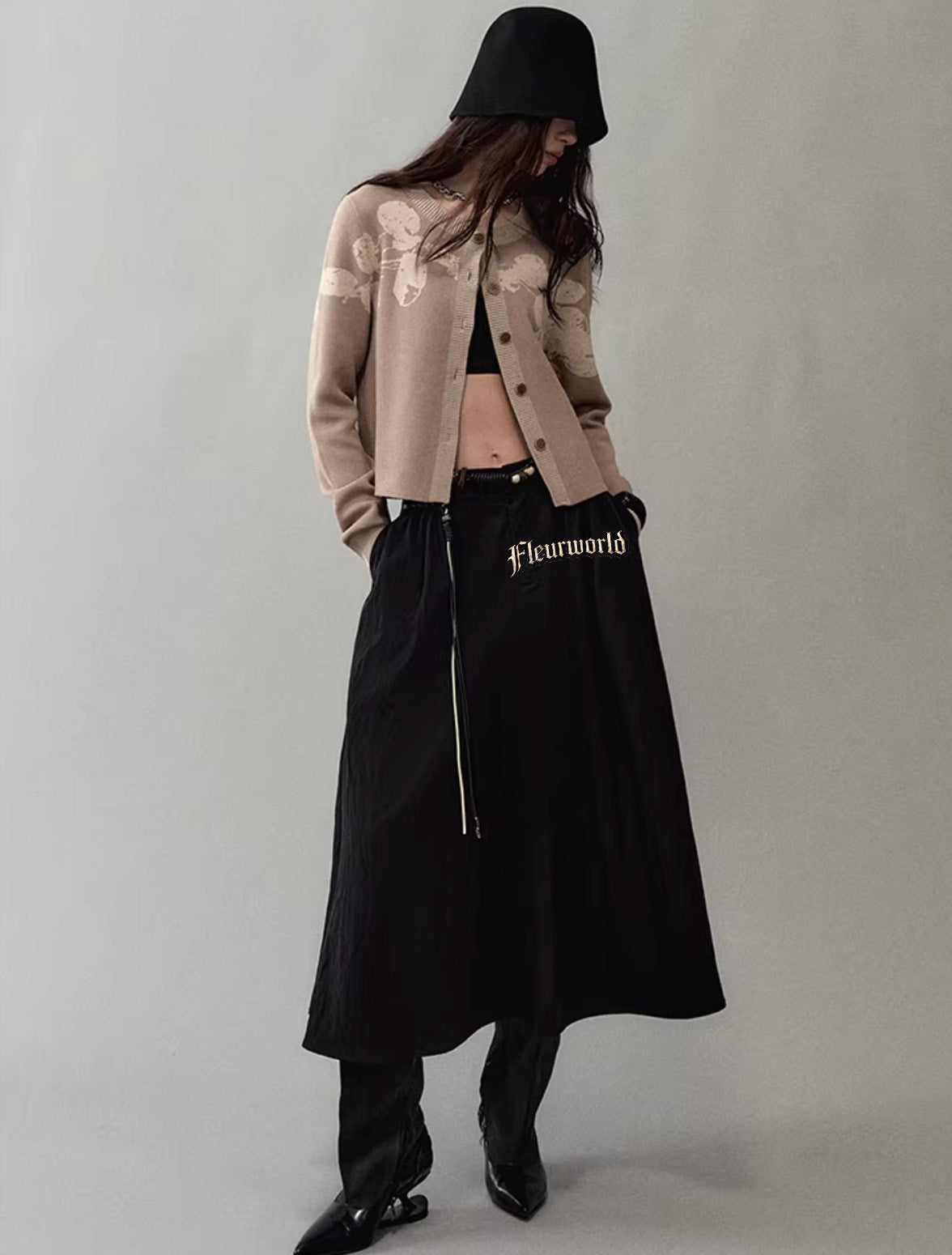 Hand-Beaded A-Line Skirt