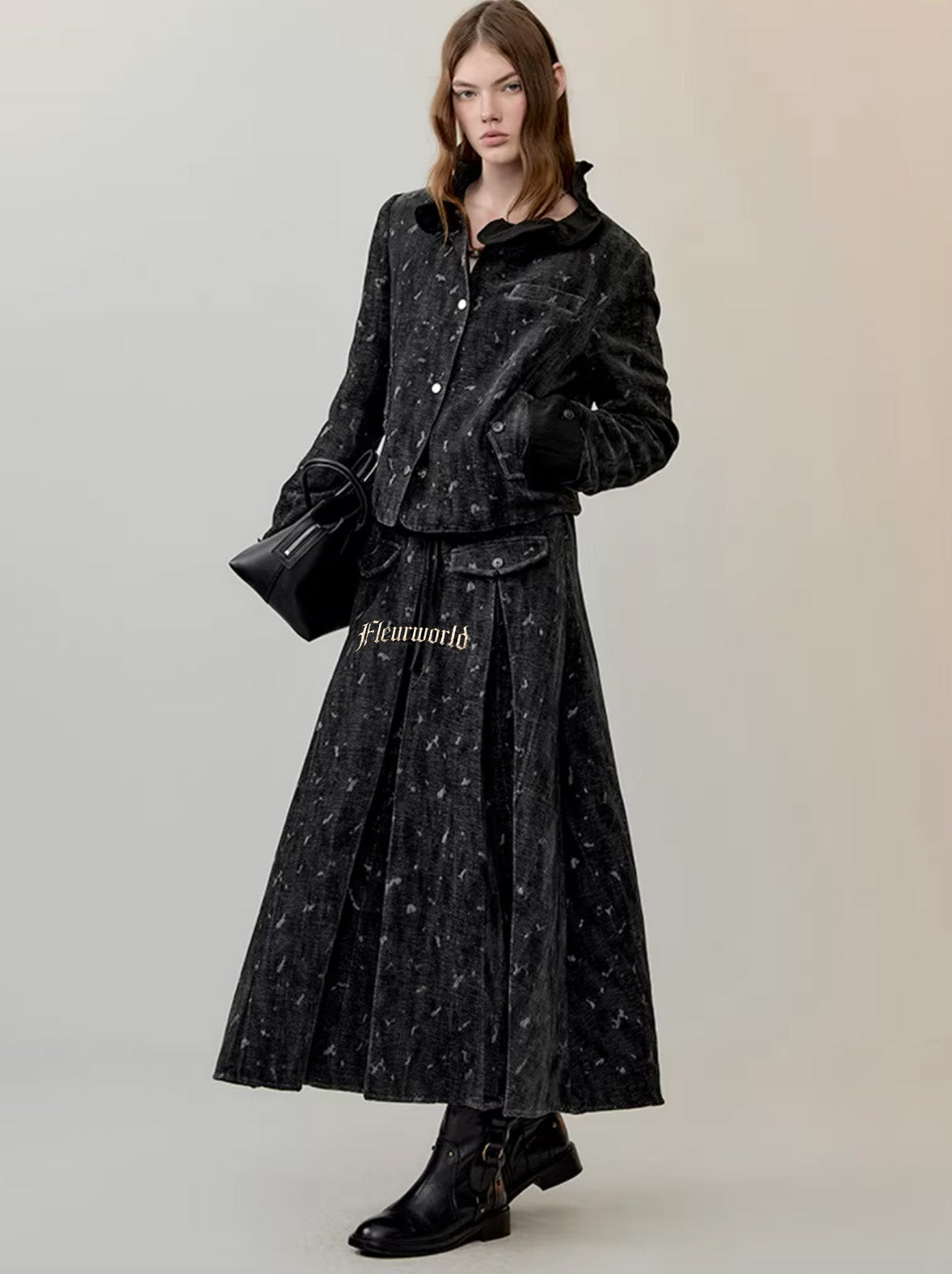 Reversible Cropped Jacket & Skirt Set