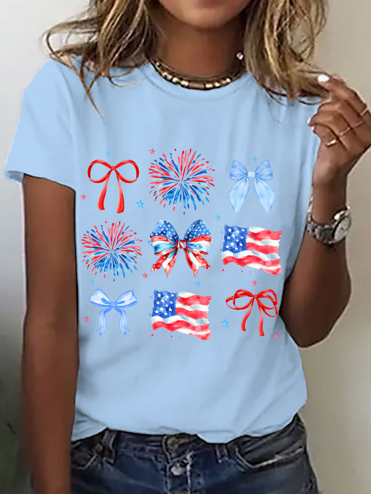 American 4th Of July Gifts Cotton T-Shirt