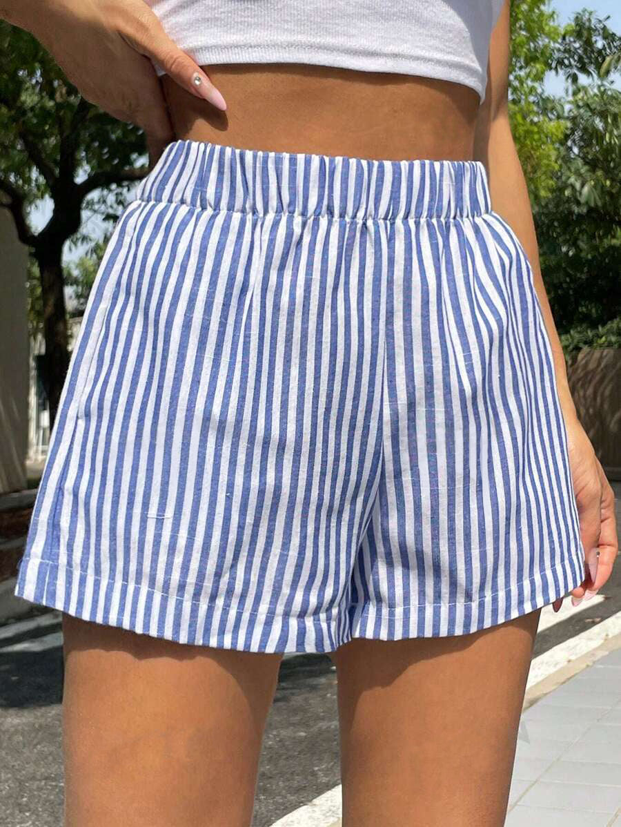 Striped High-Waisted Shorts