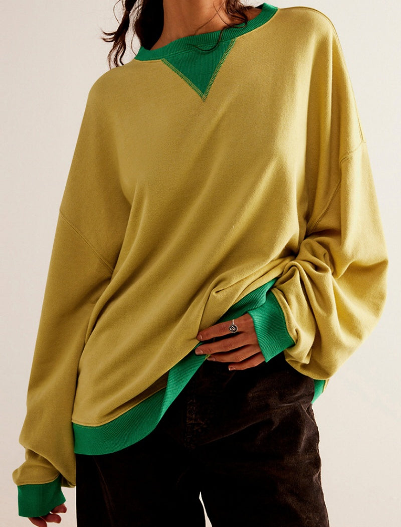 Oversized Colorblock Rugby Top