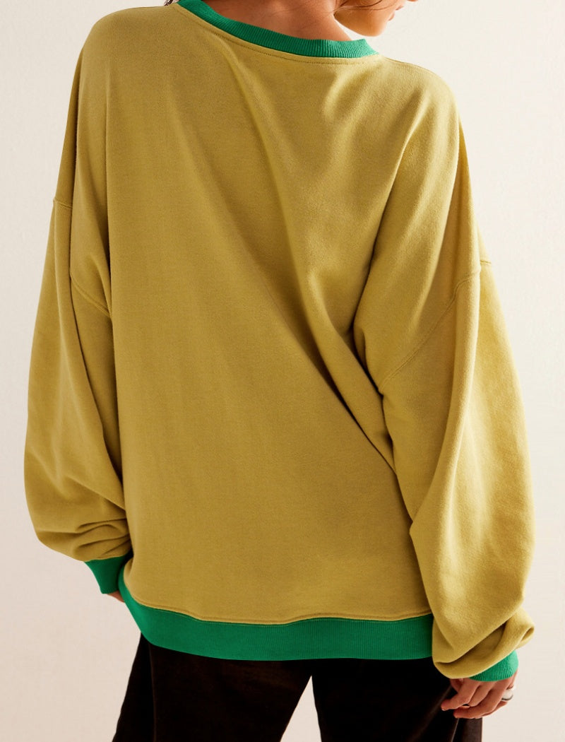 Oversized Colorblock Rugby Top