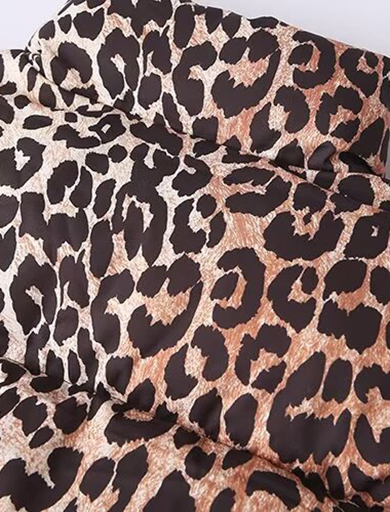 Cozy Leopard Print Puffer Jacket