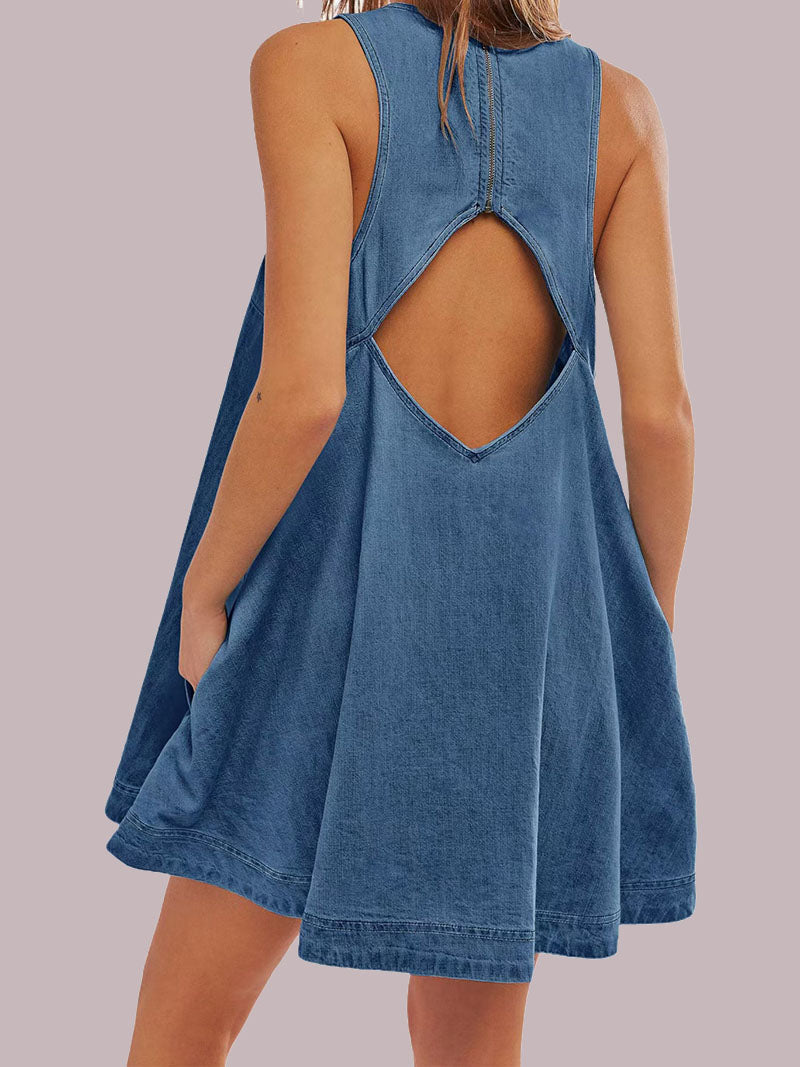 Cutout A-Line Sleeveless Mini Dress