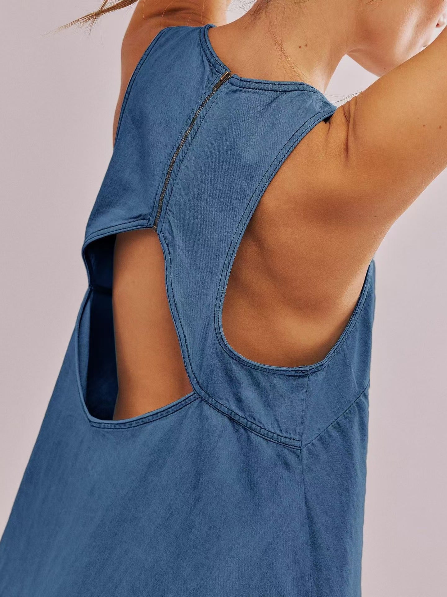 Cutout A-Line Sleeveless Mini Dress