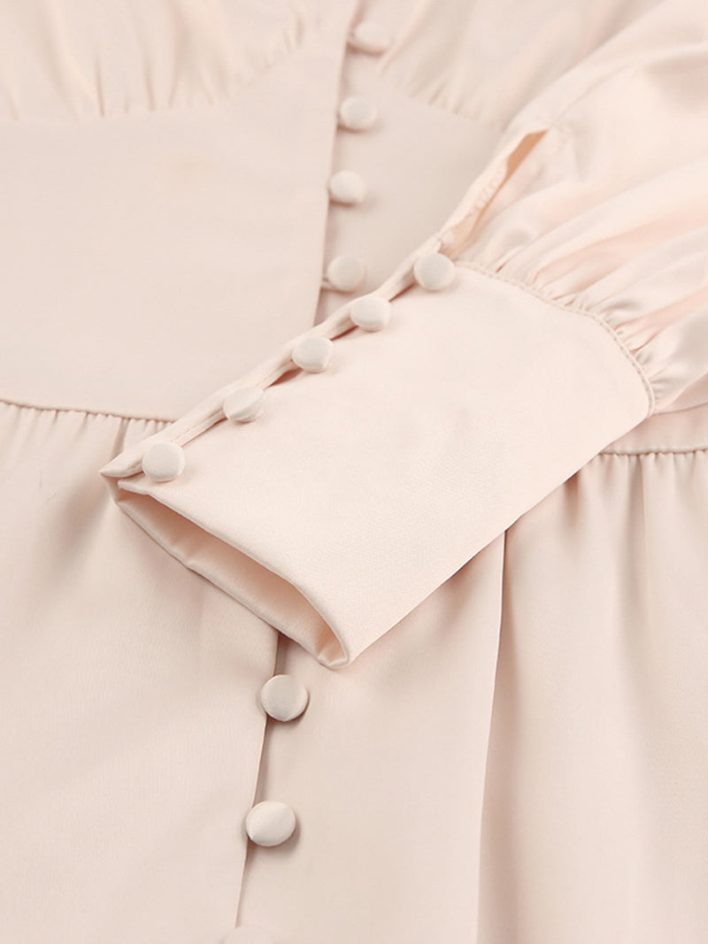 Puff Sleeve Smocked Midi Dress