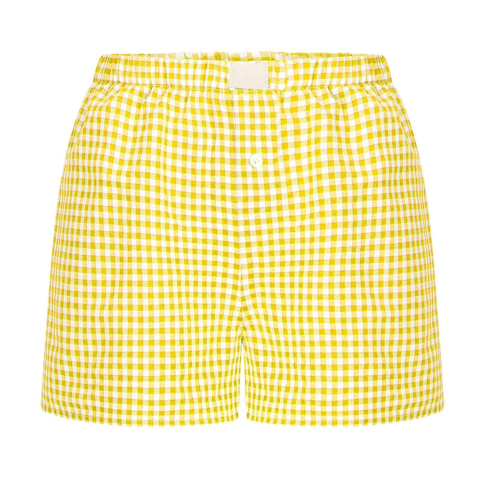 Casual High-Waist Plaid Shorts