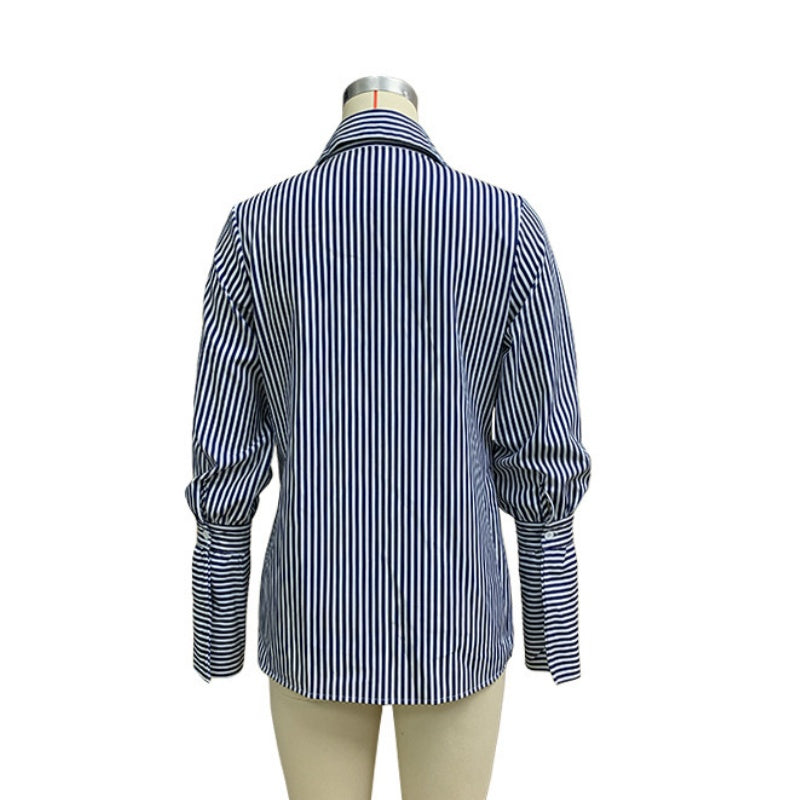 Striped Oversized Shirt with Front Pocket