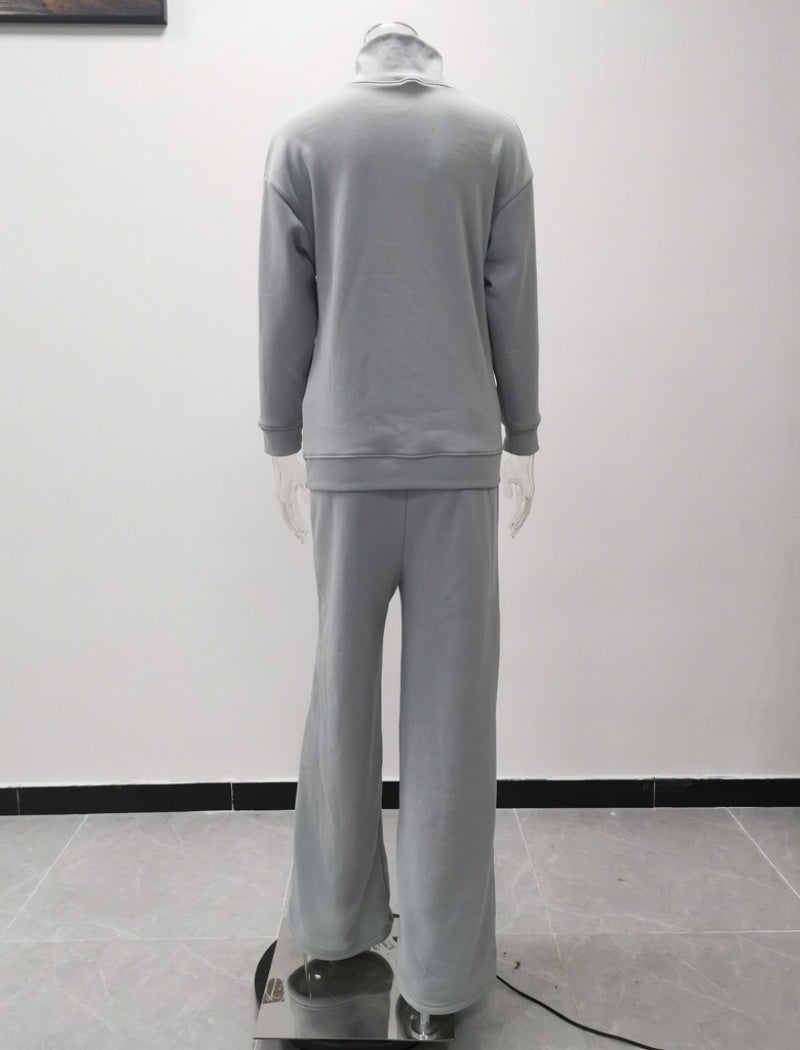 Oversized Knit Top and Wide-Leg Pants Set