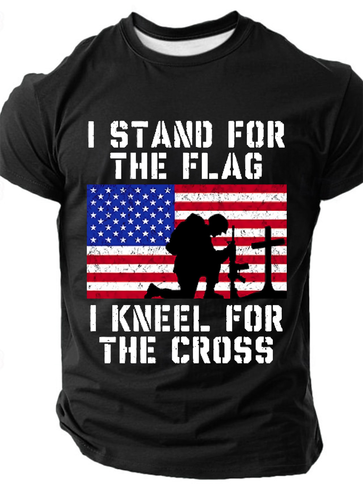 Men's I Stand For The Flag And Kneel For The Cross Short Sleeve T-shirt
