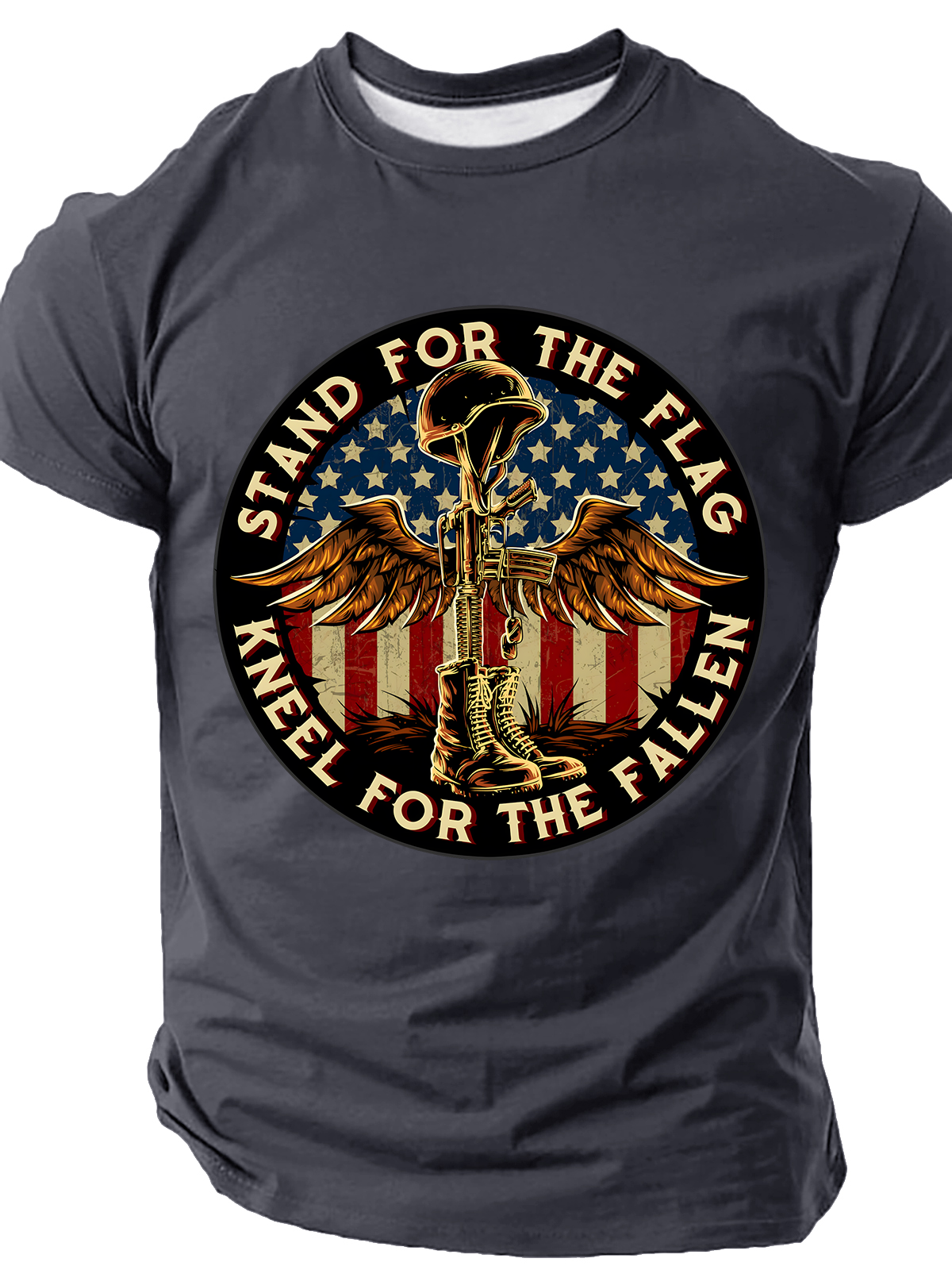 Stand For The Flag Kneel For The Cross Cotton T-Shirt
