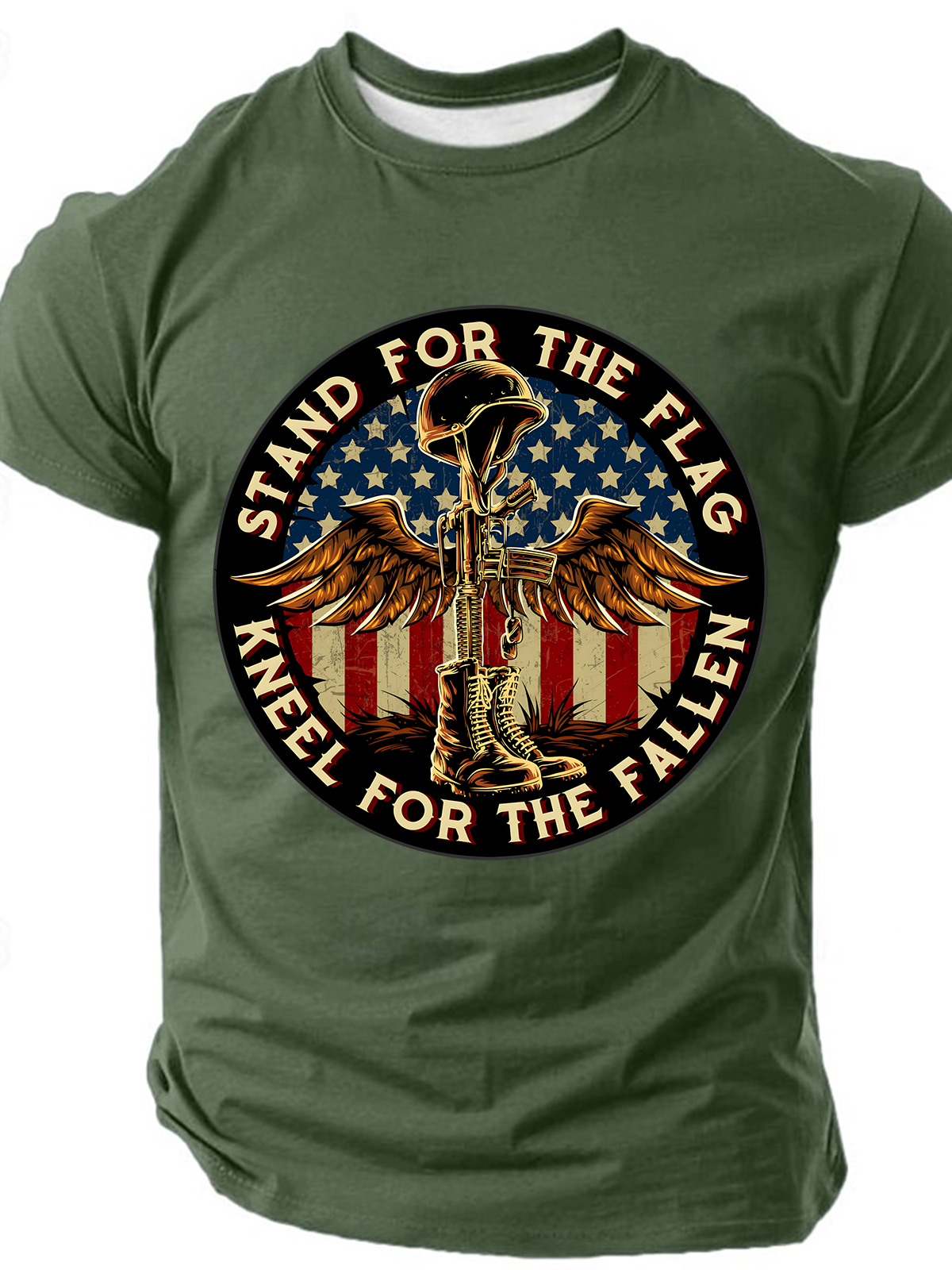 Stand For The Flag Kneel For The Cross Cotton T-Shirt