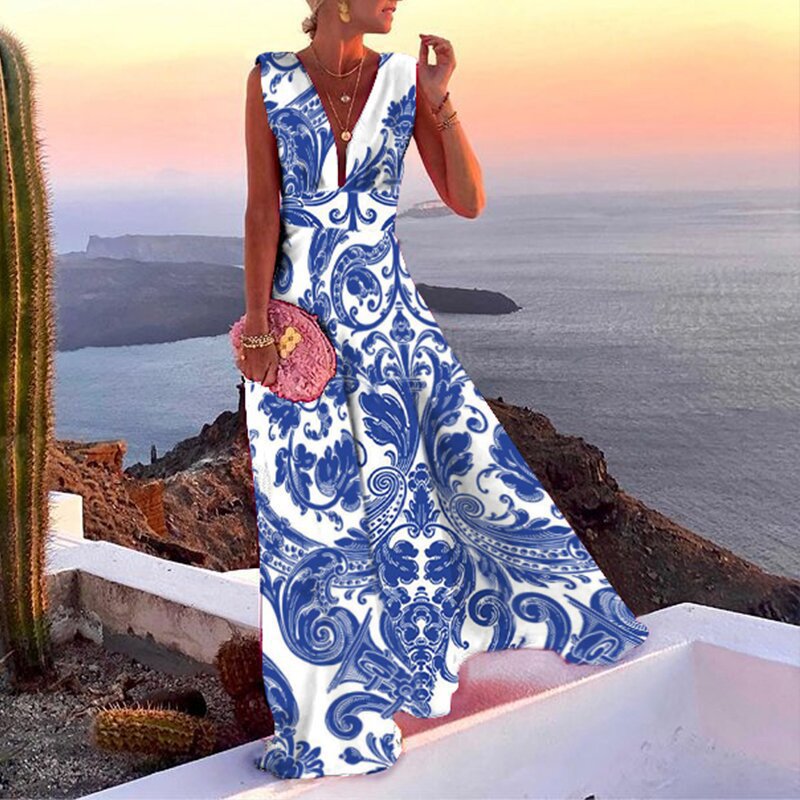 French Chiffon Slip Dress | Elegant Sleeveless Resort Dress