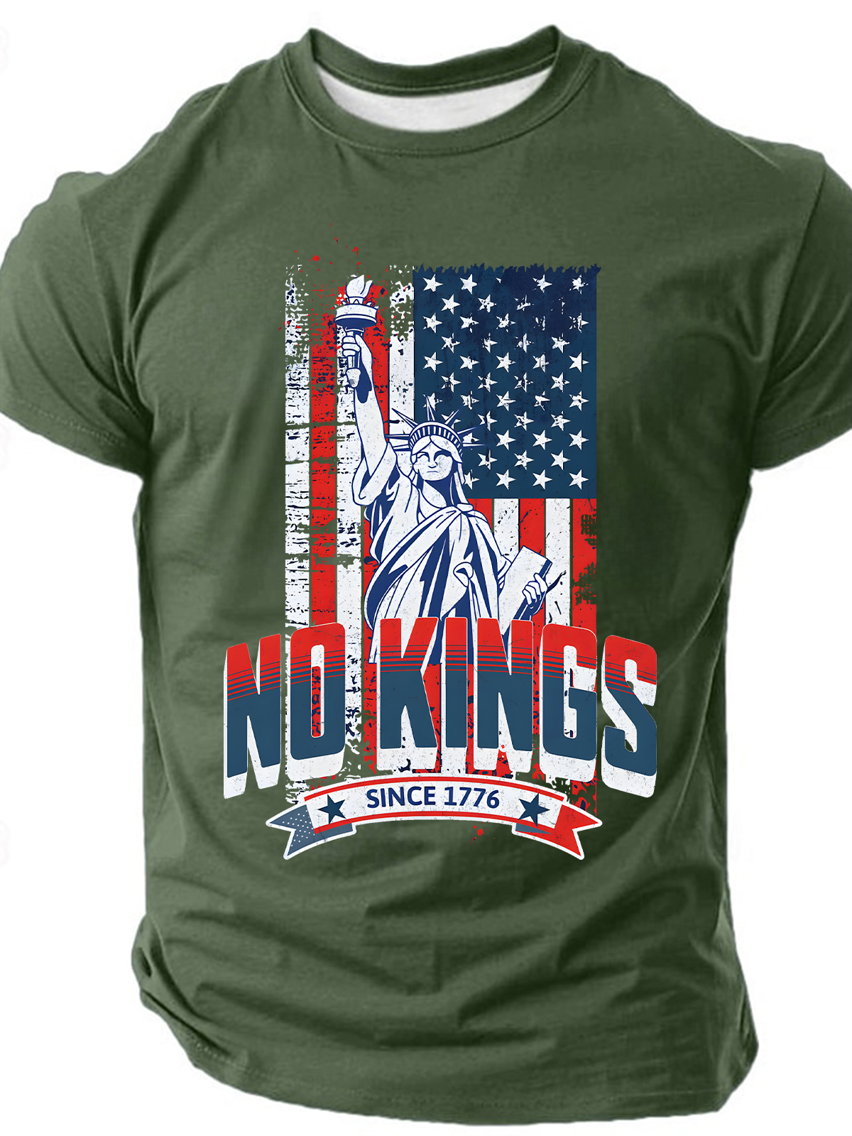 No Kings Since 1776 Statue Of Liberty Patriotic Cotton T-Shirt