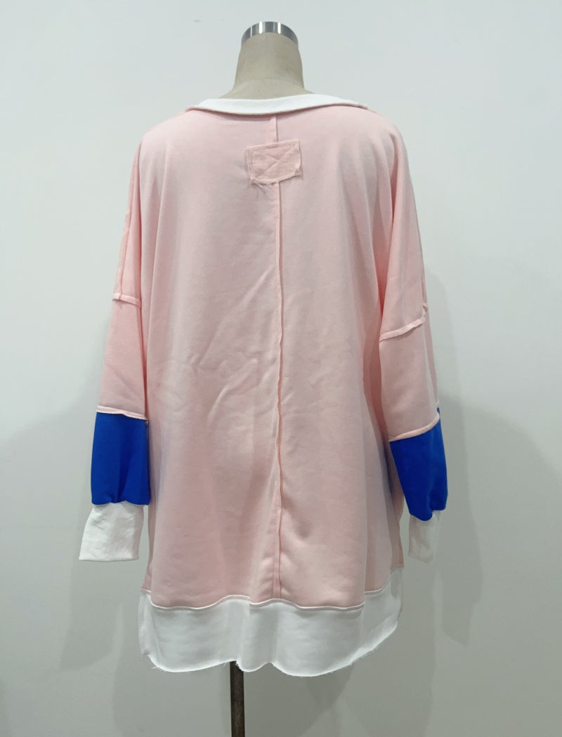 Oversized Striped Colorblock Top