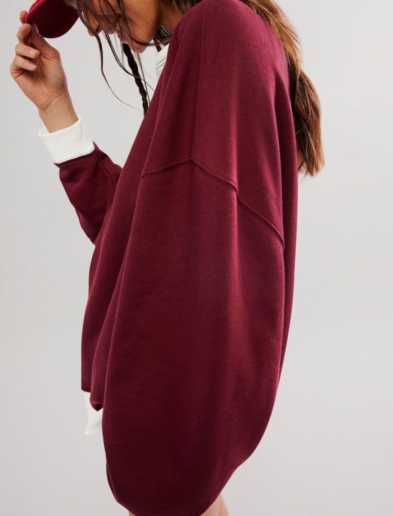 Oversized Colorblock Rugby Top