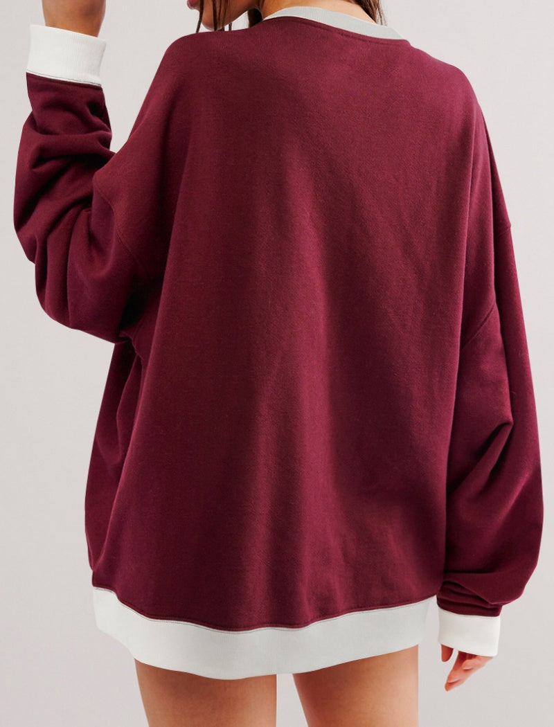 Oversized Colorblock Rugby Top