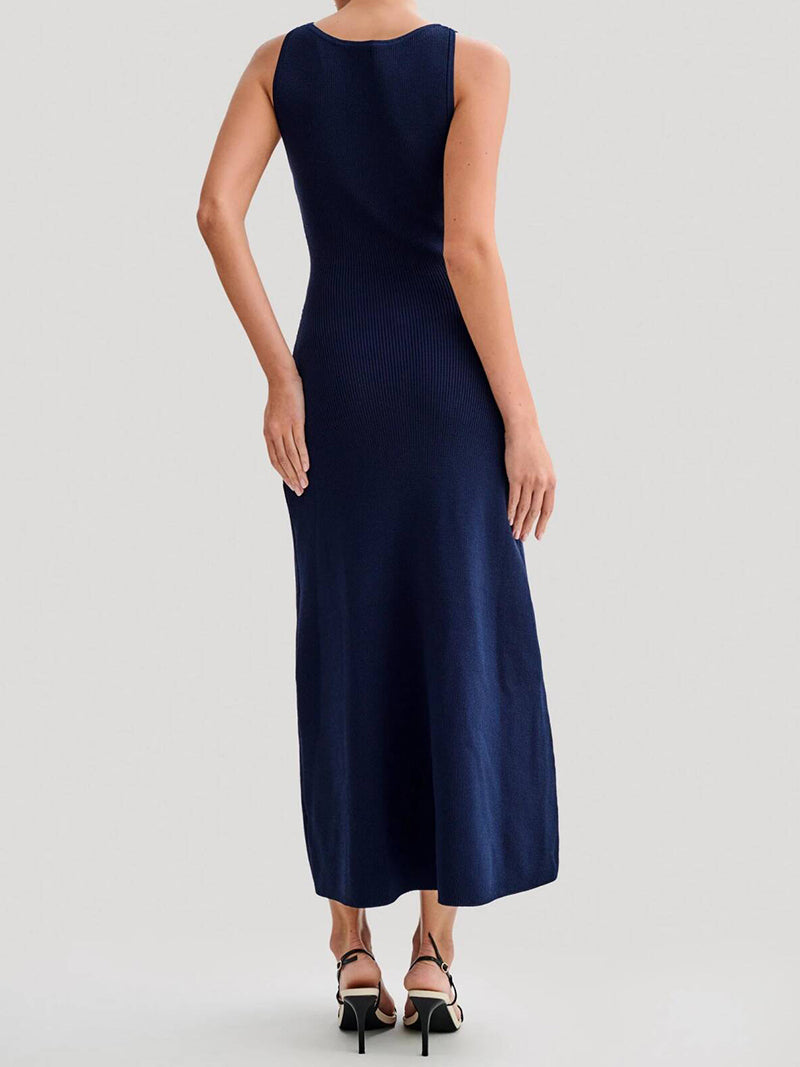 Button-Up Knit Maxi Dress