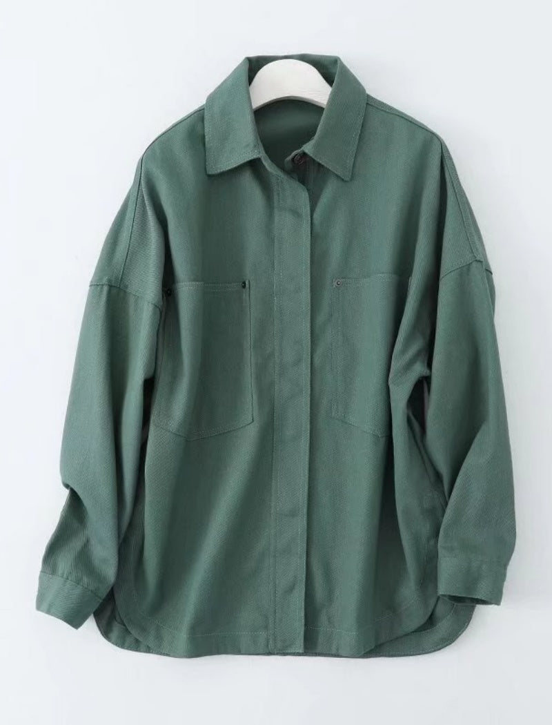 Light Wash Denim Button-Up Jacket
