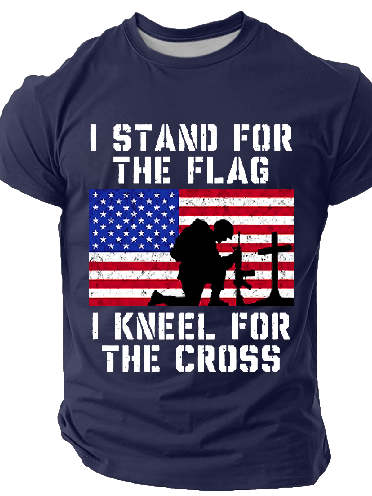 Men's I Stand For The Flag And Kneel For The Cross Short Sleeve T-shirt