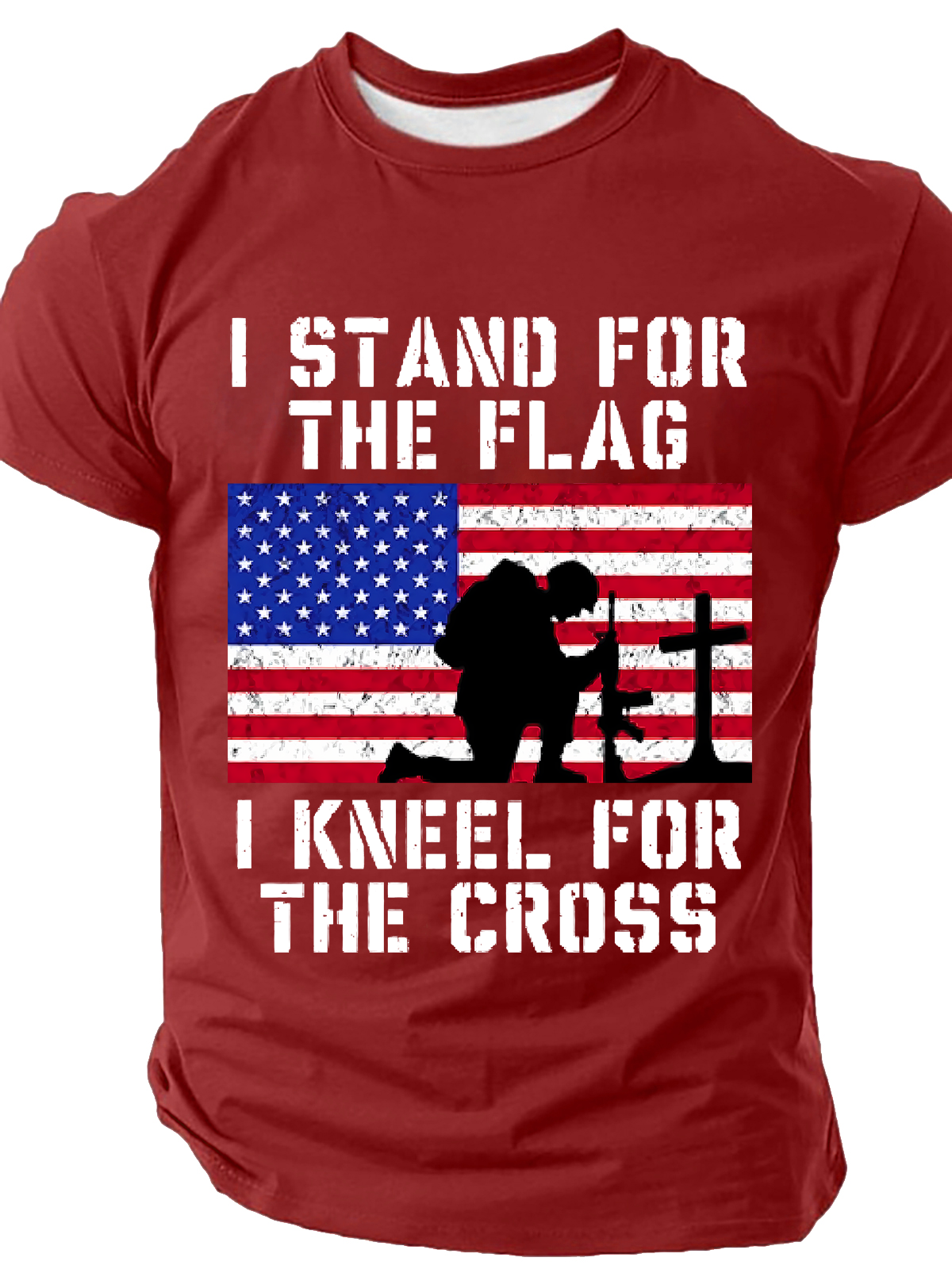 Men's I Stand For The Flag And Kneel For The Cross Short Sleeve T-shirt