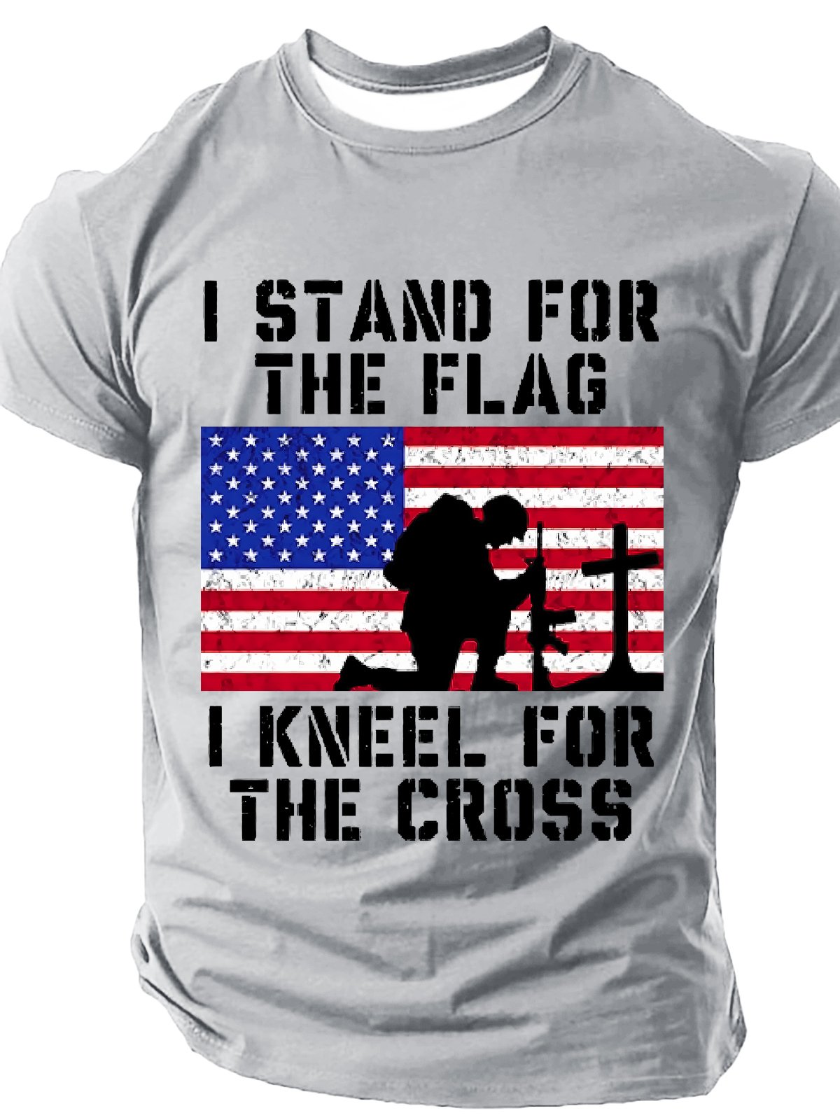 Men's I Stand For The Flag And Kneel For The Cross Short Sleeve T-shirt