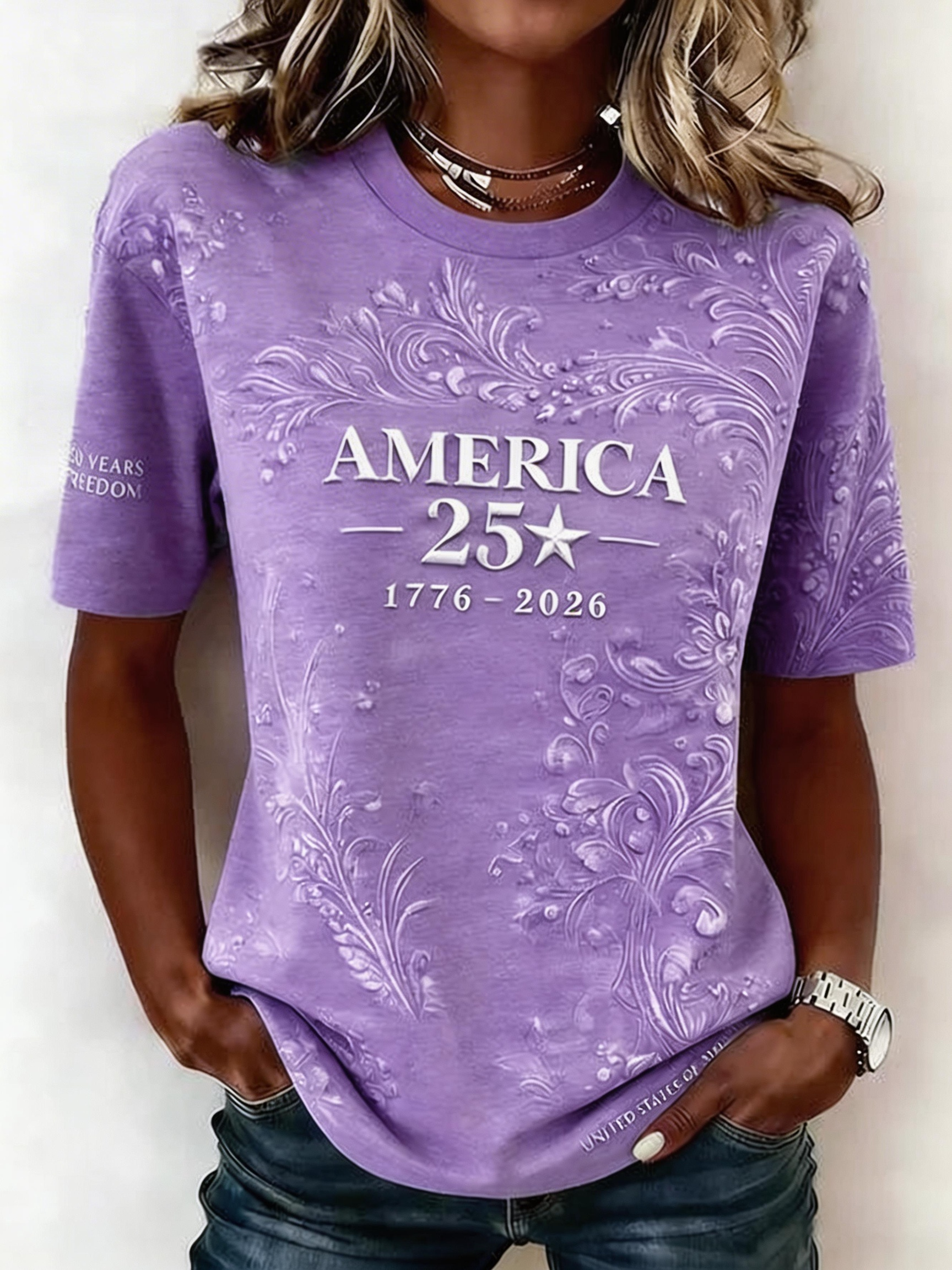Grey Floral Cotton Casual T-Shirt
