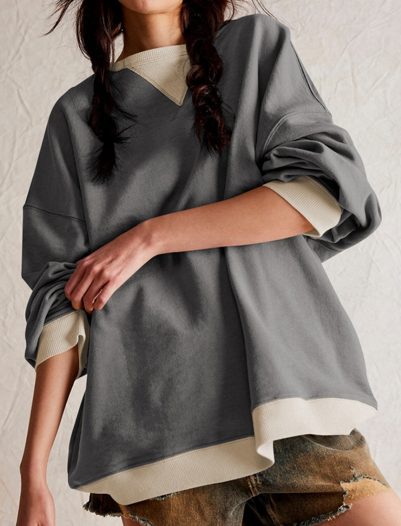 Oversized Colorblock Rugby Top