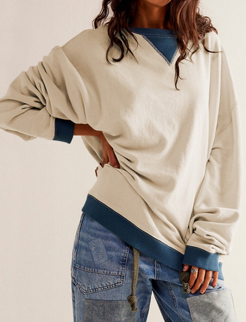 Oversized Colorblock Rugby Top