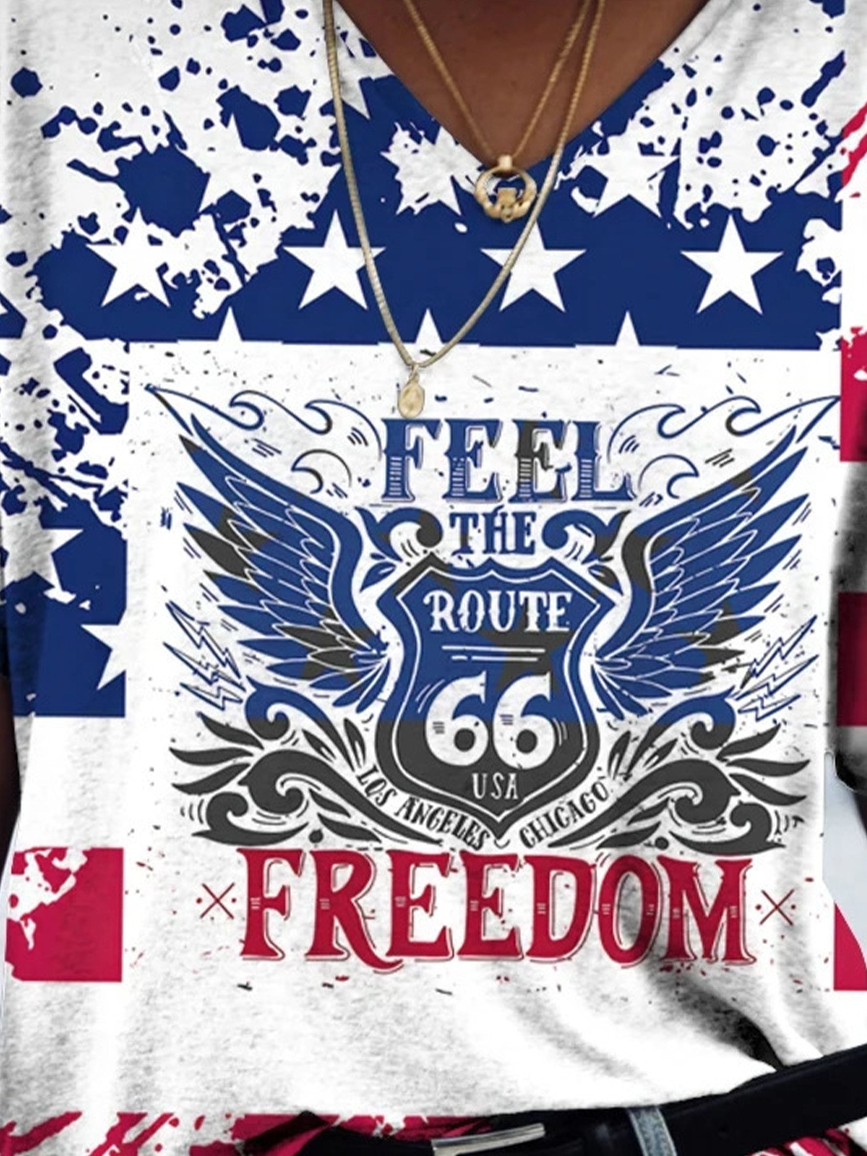 250th anniversary Independence Day Casual V Neck T-Shirt