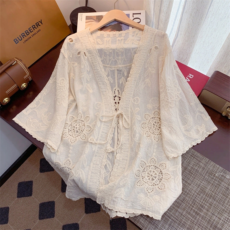 Boho Long Beach Bikini Cover-Up | Loose Plus-Size Resort Swimwear