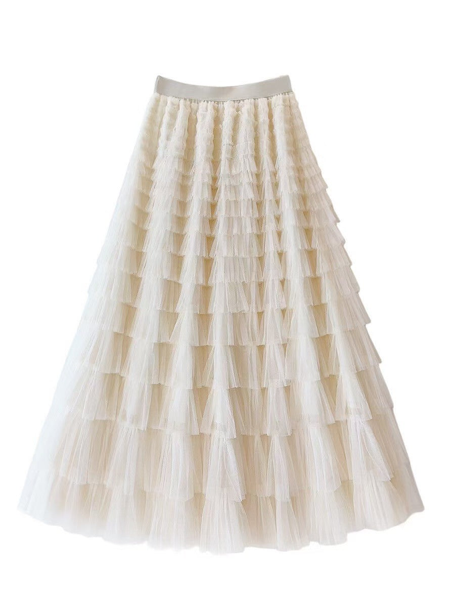 Layered Tulle Maxi Skirt | Romantic Tiered Cake Skirt