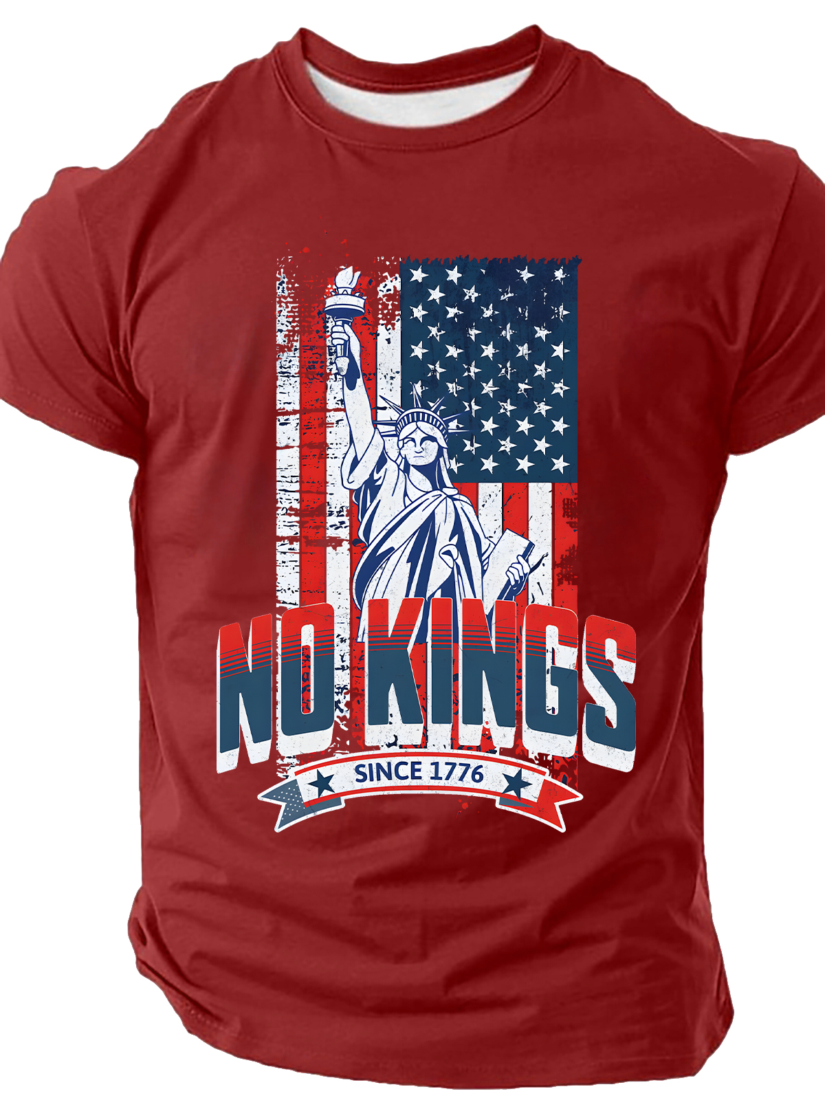 No Kings Since 1776 Statue Of Liberty Patriotic Cotton T-Shirt