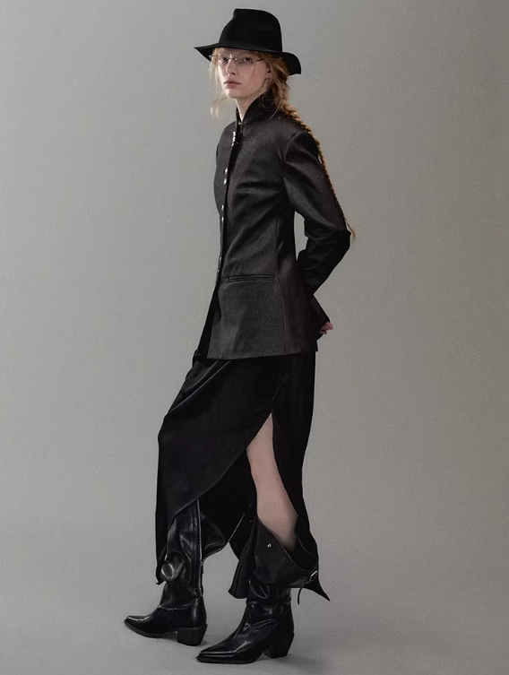 Convertible Collar Tailored Blazer