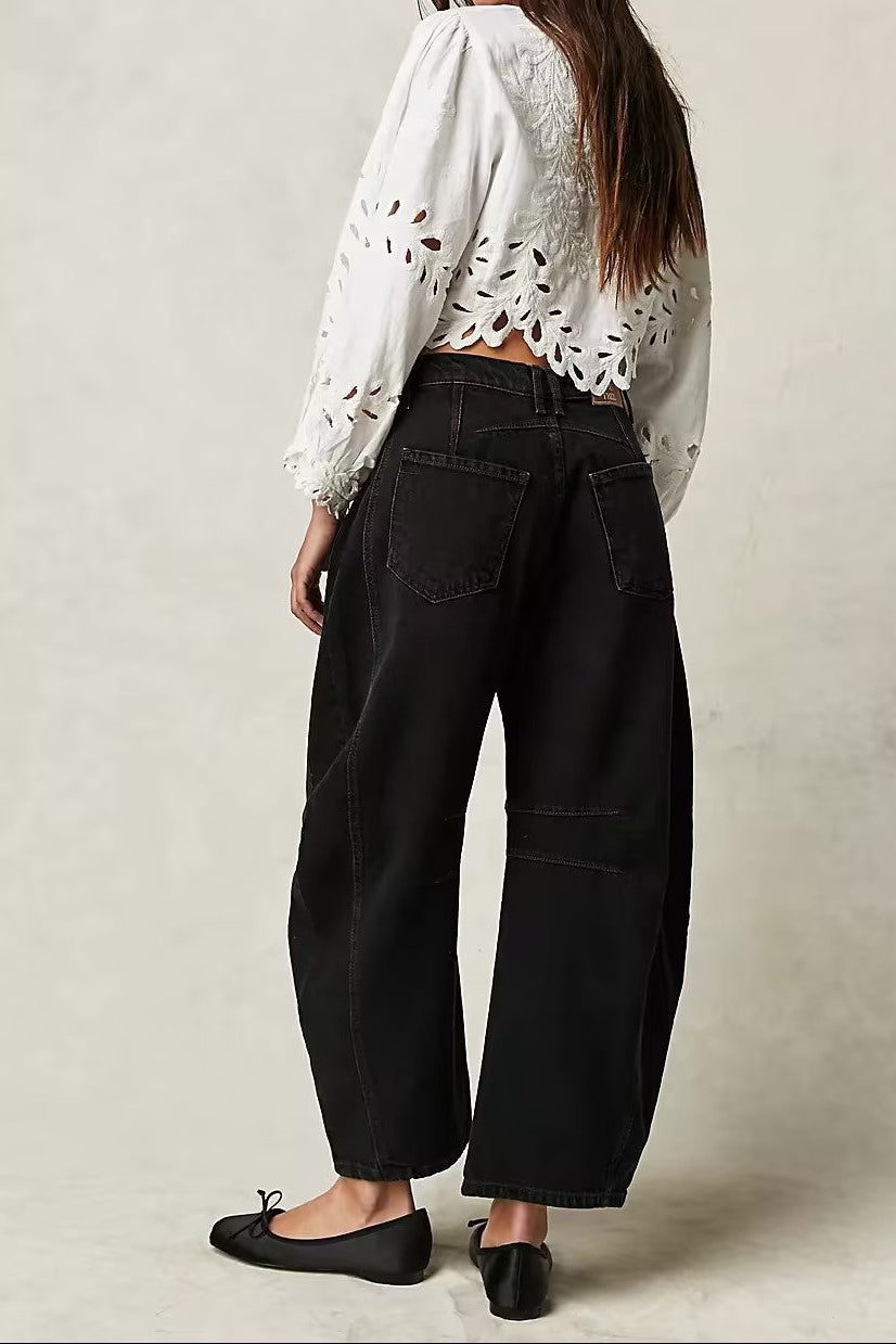 Women's Wide Leg Denim Pants | Relaxed Straight Leg Jeans