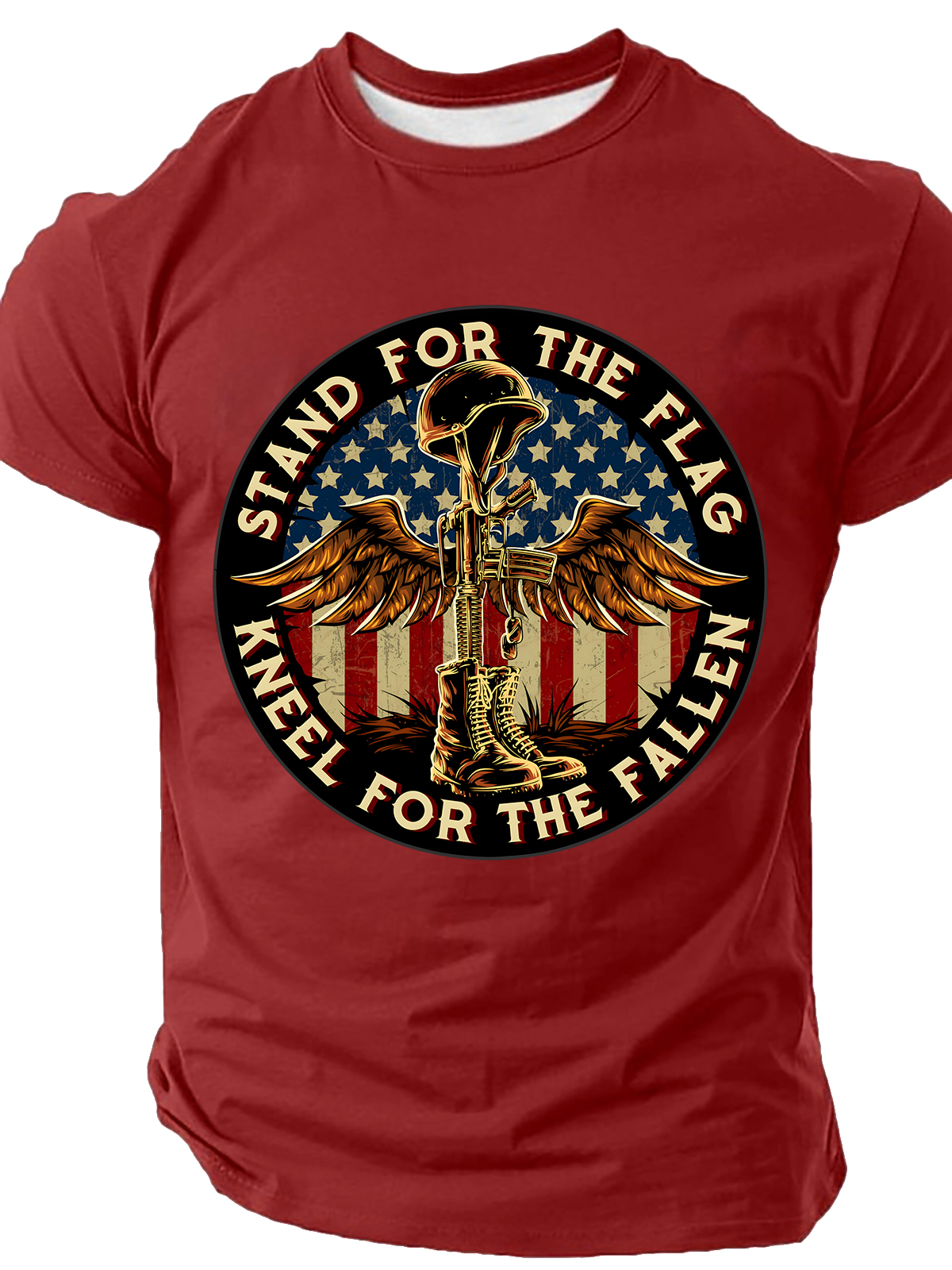 Stand For The Flag Kneel For The Cross Cotton T-Shirt